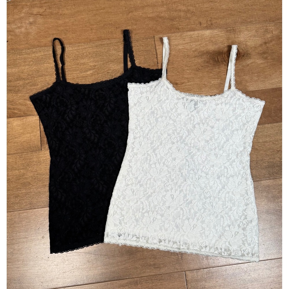 White House Black Market 2x Bundle Lace Floral Cami Tank Top Women's XS Coquette